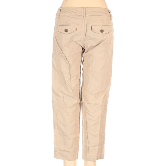 Tommy Hilfiger Tan Crop Low Rise Waist Light Tan Boyfriend Cut Chino Pants sz 2 - Picture 2 of 7